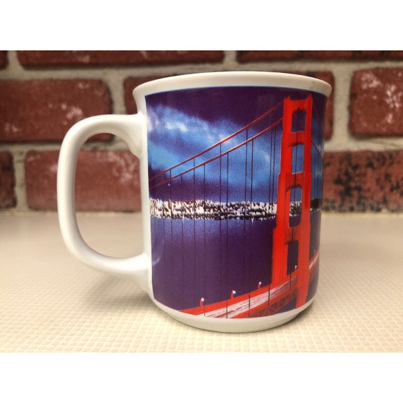 San Francisco Golden Gate Bridge Coffee Mug Souvenir Collectible Skyline Picture - Picture 3 of 6